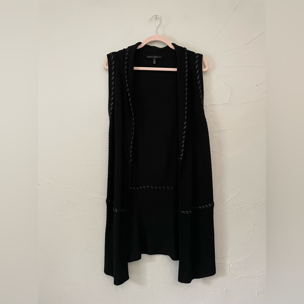 Black Open Sweater Vest